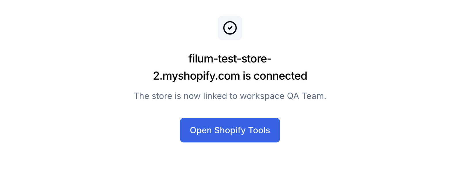 Filum confirms the store is now linked to the workspace